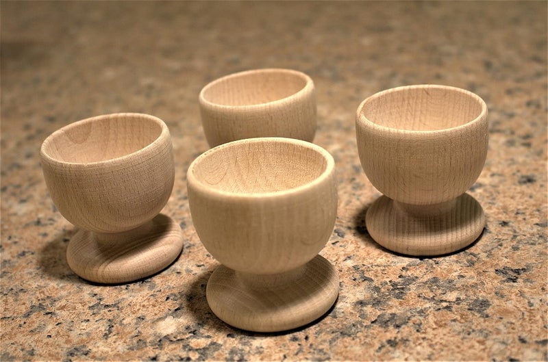 EFO Wooden Egg Cups - Boiled Egg Holder - Easter Decor - Arts and Crafts DIY Unfinished Wood - Easter Gift - Egg Cup Set of 4 - Image 5