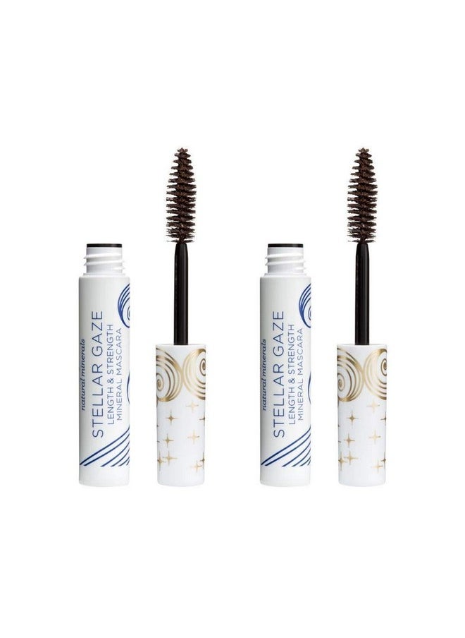 Pacifica ماسكارا Beauty Stellar Gaze Length & Strength بنية اللون لتكثيف وطول الرموش بفيتامين B + جوز الهند وتأثير طبيعي للرموش، خالية من كبريتات السيليكون والبارابين، نباتية وخالية من القسوة، عبوة من قطعتين  - Image 1