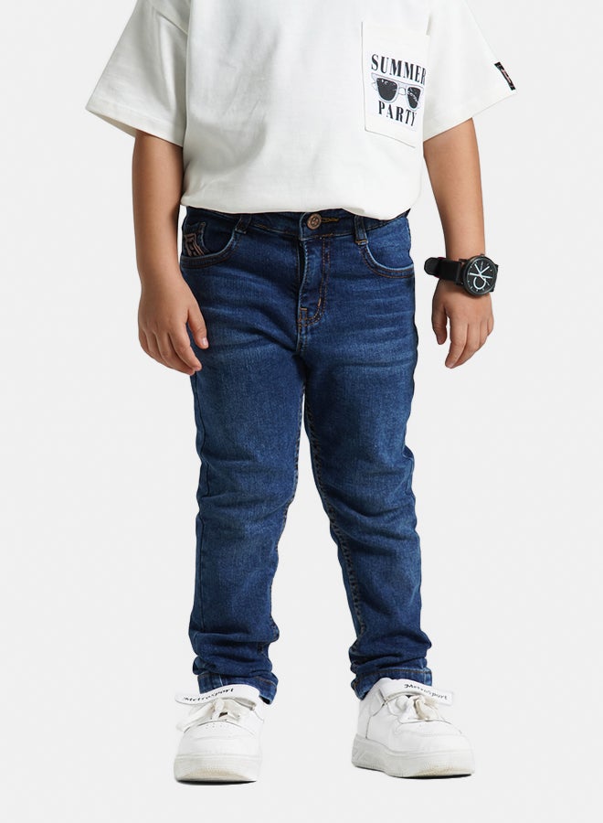 Remint Boys Skinny Lycra Jeans Dark Blue  - Image 1