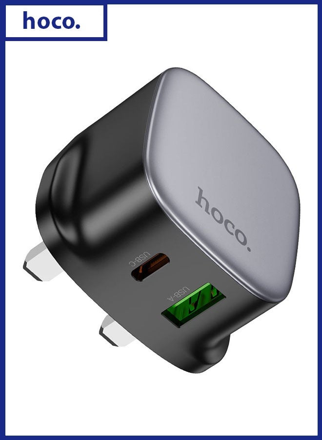 هوكو. شاحن حائط CS32B Rich PD20W + QC3.0 المملكة المتحدة (أسود) - Image 1
