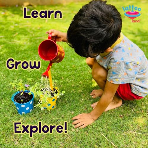 Lattooland Little Gardener's Kit | Complete Gardening Set for Kids 3-8 Years Old | Gardening Tools, Metal planters, Metal Watering can, Soil, Seeds, Plant Markers | Flower Grow Set | Birthday Gift - Image 5