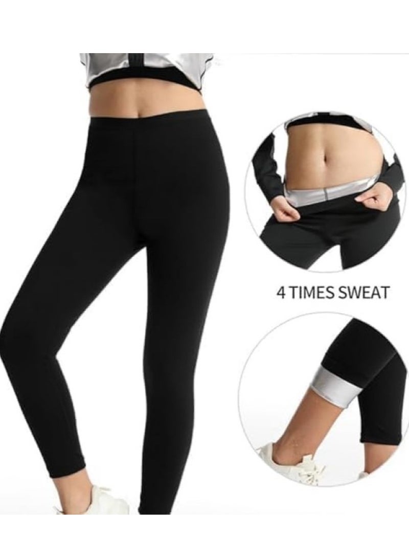 RATSAW Women Sauna Suit 2-Piece Set with Jacket and Pants Weight Loss Gym Sweat Suits Workout Jacket Lock Sweating Profusely Pants Workout Fitness Compression Sweat Suits for Women - Image 5