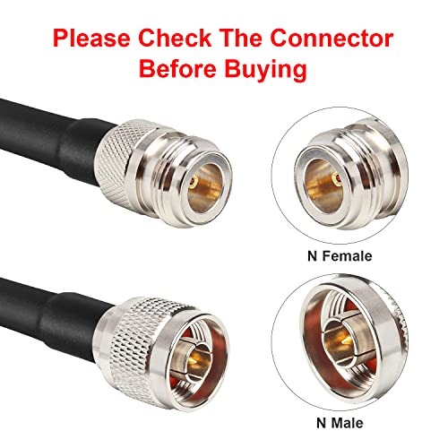 XRDS -RF 3ft N Male to N Female Cable, 50 ohm KMR240 Low Loss N Connector Coax Extension Cable Jumper for WiFi/Ham Radio Antenna, Signal Booster, Router, Amplifier - Image 2