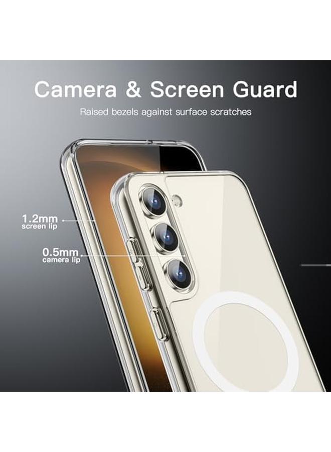 جي تيك جراب مغناطيسي لهاتف Samsung Galaxy S23 مقاس 6.1 بوصة متوافق مع Magsafe غطاء حماية مقاوم للصدمات للهاتف غير قابل للاصفرار، شفاف صلب من مادة البولي كربونات - Image 4