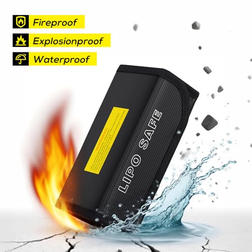 PAWBOSE 2pcs Lipo Battery Bag Fireproof Lipo Guard Safe Box 185x75x60mm Explosionproof Small Charging Case for rc Storage Lithium ion and Travel Protection - Image 3