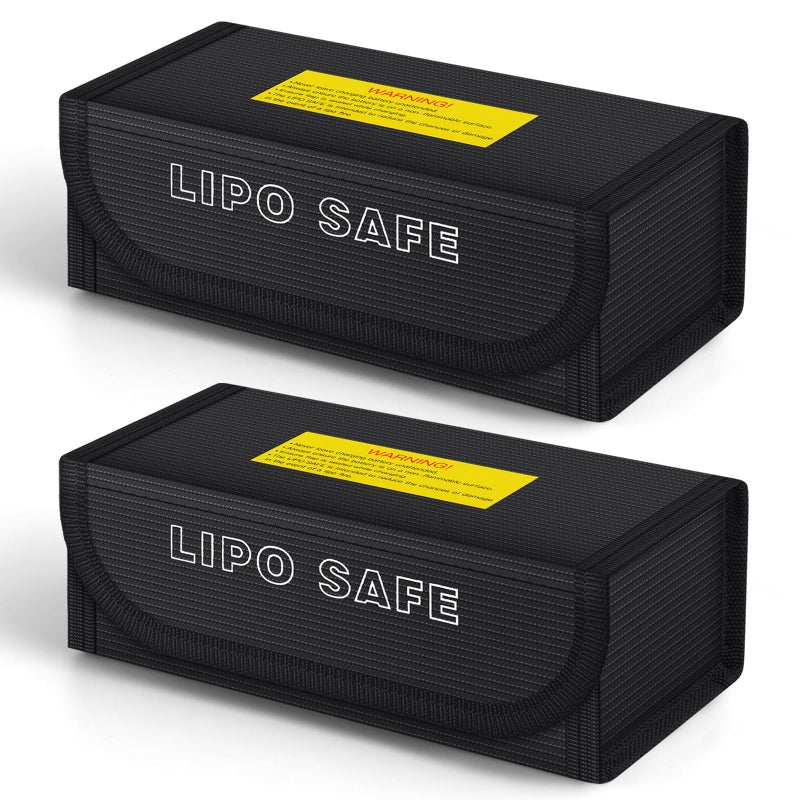 PAWBOSE 2pcs Lipo Battery Bag Fireproof Lipo Guard Safe Box 185x75x60mm Explosionproof Small Charging Case for rc Storage Lithium ion and Travel Protection - Image 2