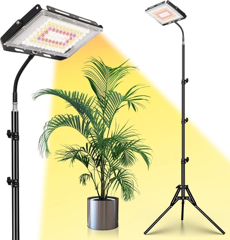 LBW Stand Grow Lights for Indoor Plants, Full Spectrum 96 LEDs Plant Grow Light, Upgraded Floor Grow Lamp with Adjustable Tripod Stand 21-68in, On/Off Switch,Ideal for Tall Large Houseplant Growing - Image 1