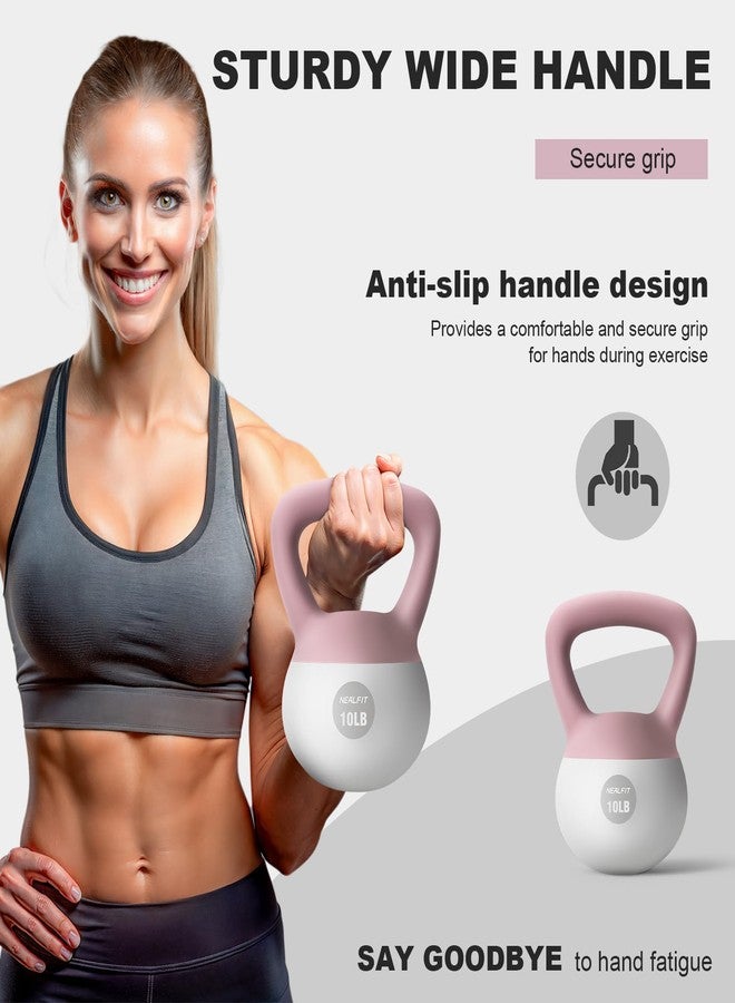 NEALFIT Soft Kettlebell 5LB/10LB/15LB/20LB/25LB, Kettlebells for Home Gym Strength Training, Anti-Slip Fitness Weights for Men Women (5LB Pink-White) - Image 5