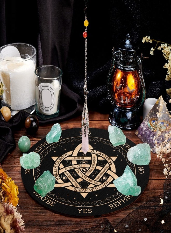ORIGACH 7.9" Knot Pendulum Board Wooden Witchcraft Divination Board with Crystal Dowsing Pendulum for Spirit Altar Decoration - Image 5