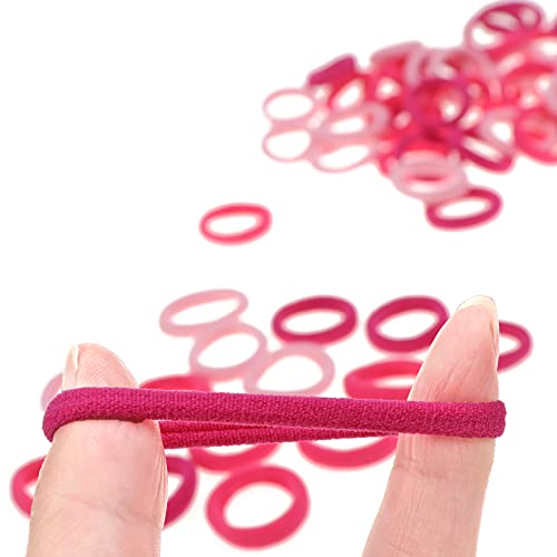 manipepe 100 Pack Pink Color Nylon Elastics Hair Bands for Baby Girls' Small Hair Ropes - Image 2