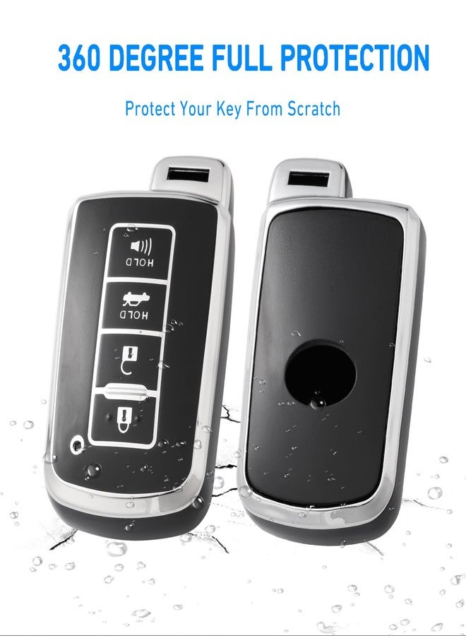 Flensent Key Fob Cover with Keychain for Toyota Highlander Sequoia Avalon Camry Corolla RAV4 2012-2019 (Black) - Image 3