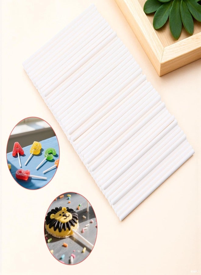 Styquenzer 100 Pcs White Lollipop Sticks, 4 Inch Cake Pop Stick Candy Stick for Cake Pops Lollipop Treat Sticks Paper Sucker for Homemade Candy, Cookies, Dessert and Chocolate（4 Inch） - Image 2