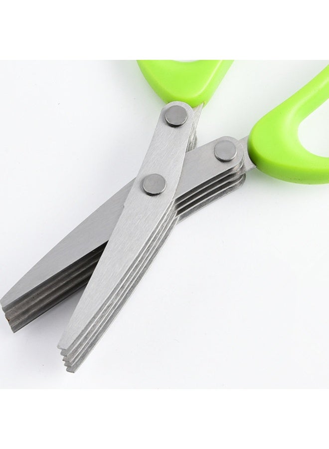 1 piece Multi-functional Stainless Steel 5 Layers Kitchen Scissors, Pepper Shredded Chopped Scallion Cutter Cut Cooking Tool - Image 4