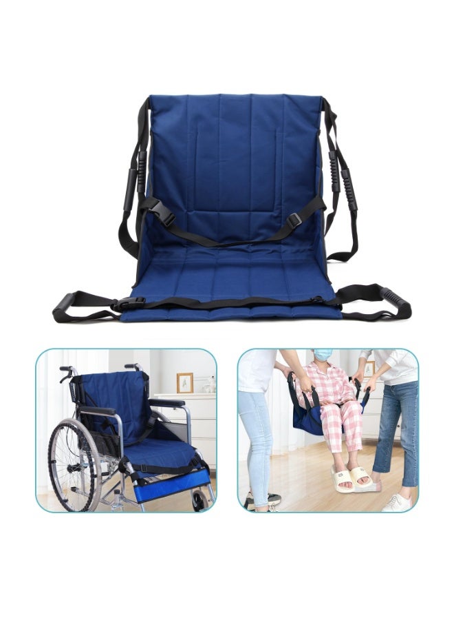 Patient Lift Stair Slide Board Transfer Emergency Evacuation Chair Wheelchair Belt Safety Full Body Medical Lifting Sling Sliding Transferring Disc Use for Seniors,Handicap (Blue - 4 Handles) - Image 1