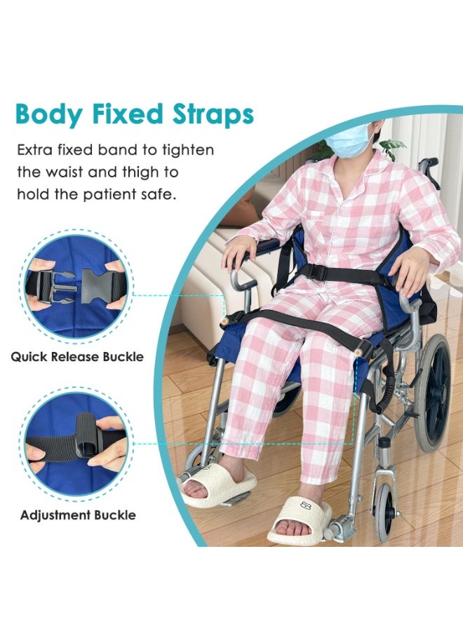 Patient Lift Stair Slide Board Transfer Emergency Evacuation Chair Wheelchair Belt Safety Full Body Medical Lifting Sling Sliding Transferring Disc Use for Seniors,Handicap (Blue - 4 Handles) - Image 4