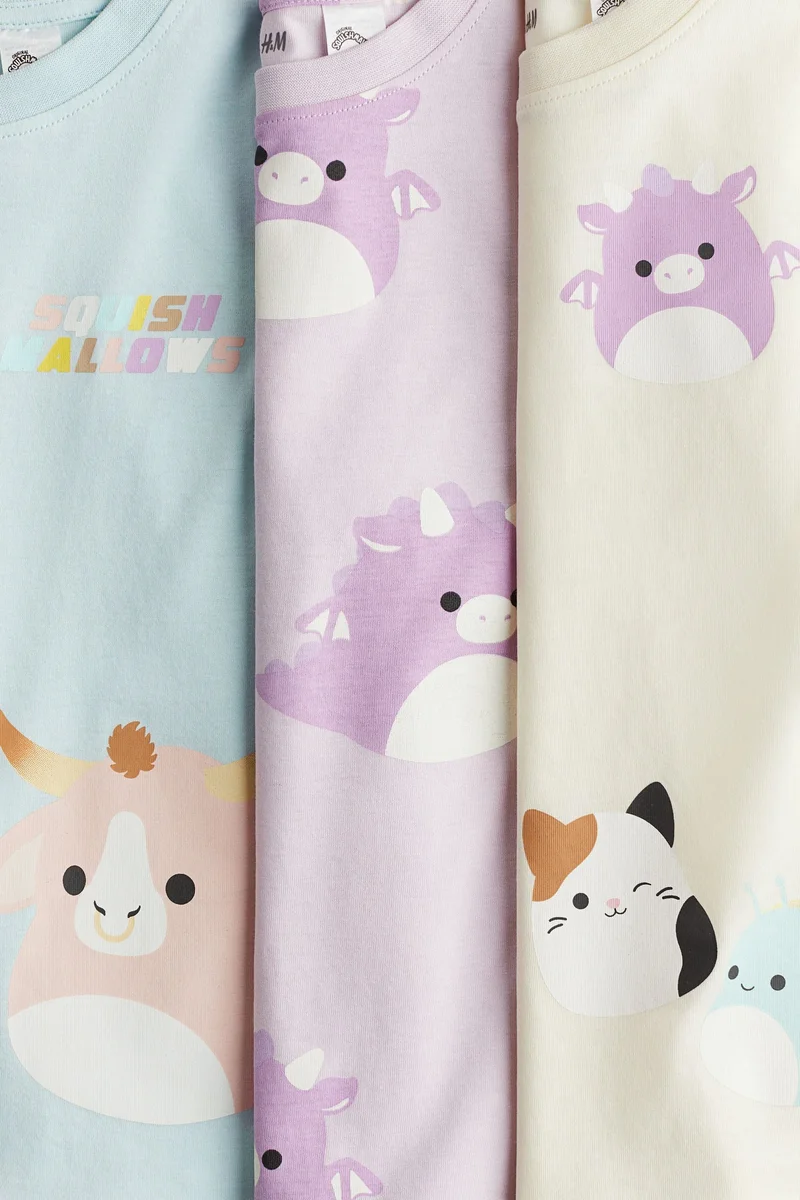 H&M 3-pack printed jersey tops