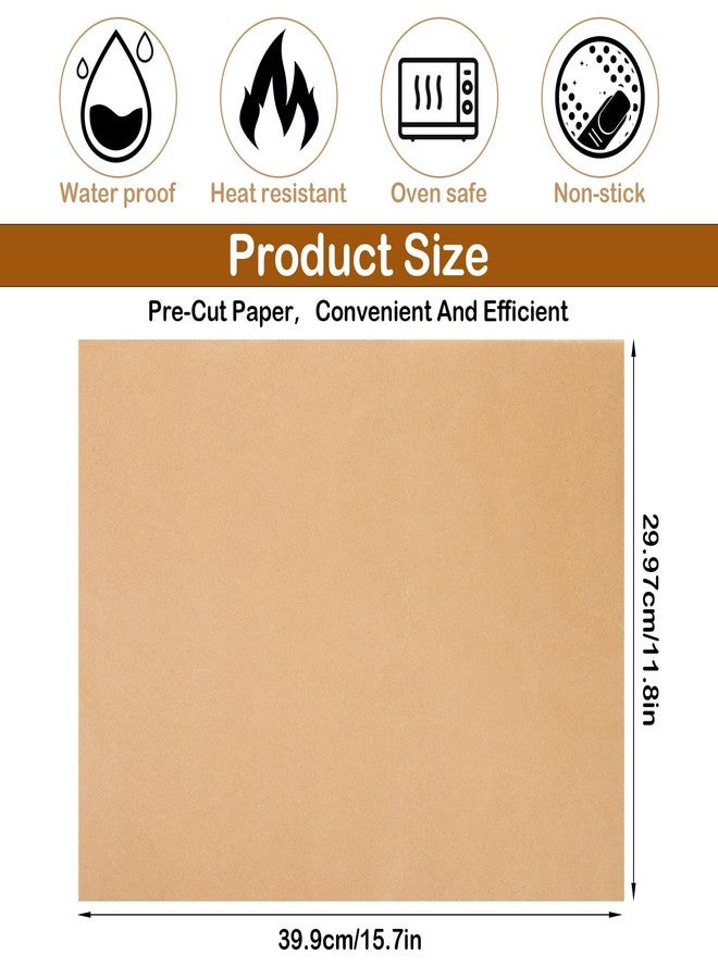 Xaajooio 300 Pcs Disposable Natural Brown Parchment Paper Sheets 12x16 Inches Precut Non-Stick Baking Paper for Oven Air Fryer Cooking Grilling Steaming - Image 2
