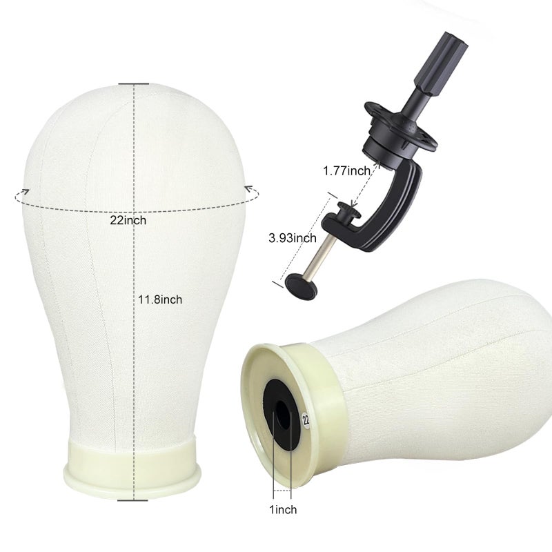 Firstwon 22 Inch Wig Head Mannequin Head for Wigs, Wig Stand with Head for Hair Styling Practice Display Wigs Making Tripod Stand with T Pins Set - Image 3