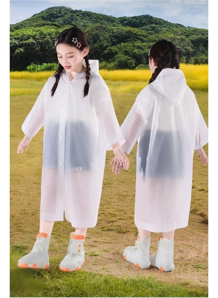 2 Pack Kids EVA Thickened Raincoat, Unisex Long Hooded Rain Poncho, Waterproof Rainwear for School & Outdoor - Image 2
