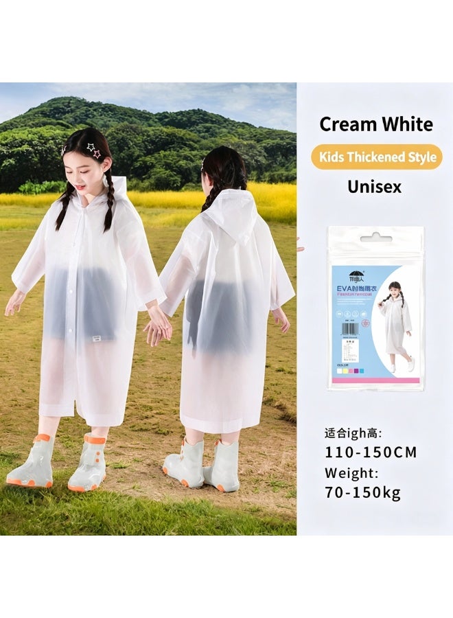 2 Pack Kids EVA Thickened Raincoat, Unisex Long Hooded Rain Poncho, Waterproof Rainwear for School & Outdoor - Image 3