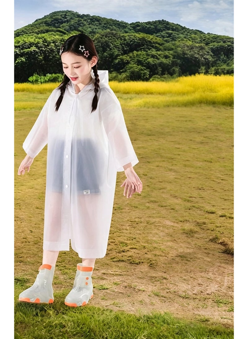 2 Pack Kids EVA Thickened Raincoat, Unisex Long Hooded Rain Poncho, Waterproof Rainwear for School & Outdoor - Image 5