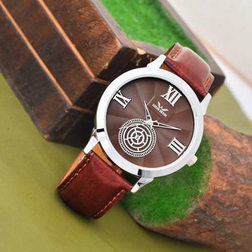 LOUIS DEVIN Brown Leather Strap Analog Wrist Watch for Men (Brown Dial) | LD-GR079-BRWN - Image 3