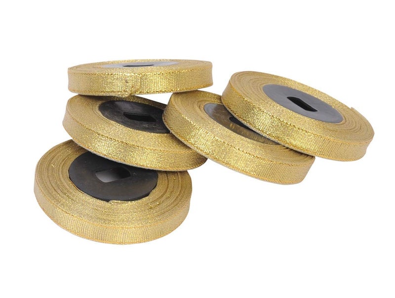 M Fabrics M Fabrics 100 m Tissue Satan Ribbon Golden 12 mm 12 inch for Wrapping Suits and Dresses Craft Decoration 