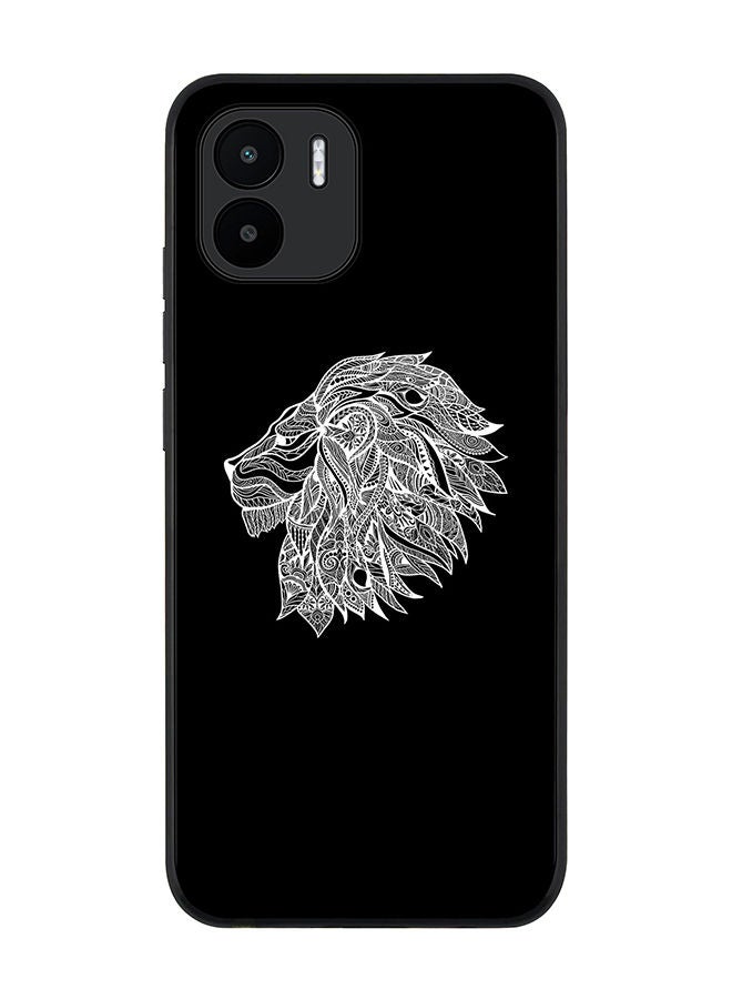 Stylizedd Rugged Black edge case for Xiaomi Redmi A2 / Xiaomi Redmi A1 Slim fit Soft Case Flexible Rubber Edges Anti Drop TPU Gel Thin Cover - Lion Abstract - Image 1