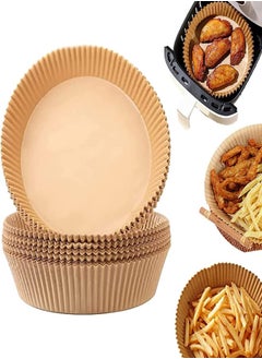 Fresh Air fryer disposable paper liner,air fryer absorb oil parchment non-stick air fryer cooking paper liners, water-proof for air fryer baking grillin frying pan 100pcs-natural) 