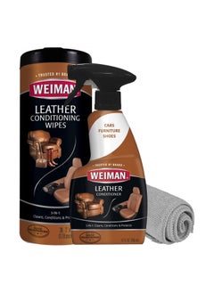 Weiman Leather Cleaner & Conditioner Care Kit | Restores Leather Surfaces | Ultra Violet Protectants Help Prevent Cracking or Fading of Leather Furniture, Car Seats, Shoes  - Image 1