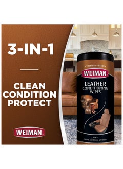 Weiman Leather Cleaner & Conditioner Care Kit | Restores Leather Surfaces | Ultra Violet Protectants Help Prevent Cracking or Fading of Leather Furniture, Car Seats, Shoes  - Image 3