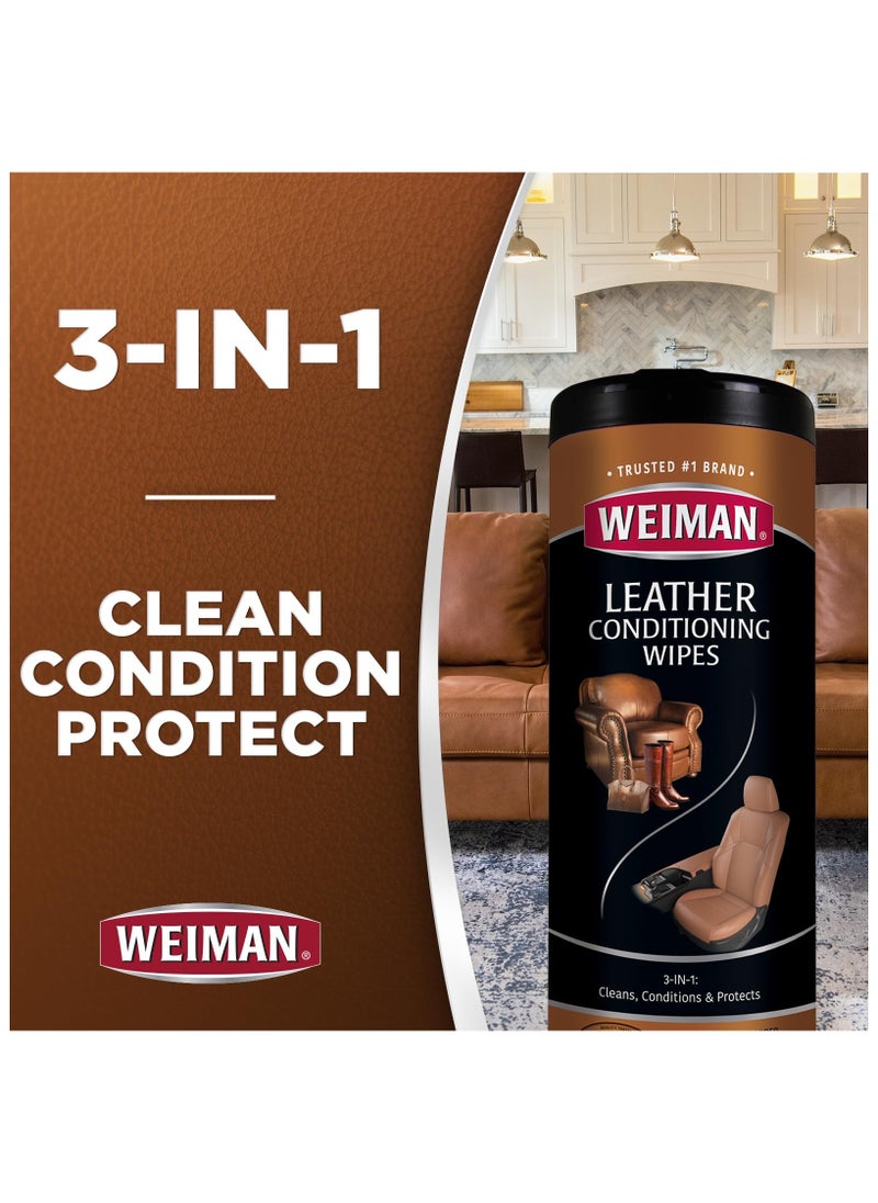 Weiman Leather Cleaner & Conditioner Care Kit | Restores Leather Surfaces | Ultra Violet Protectants Help Prevent Cracking or Fading of Leather Furniture, Car Seats, Shoes  - Image 3