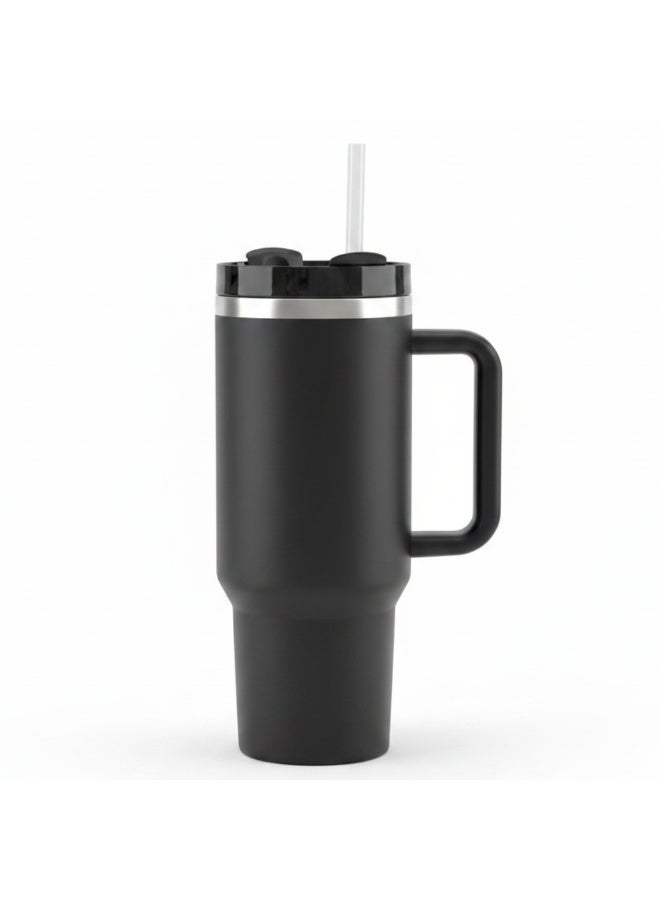 AKDC Premium Black Stainless Steel Vacuum Insulated Bottle with Handle – 26 cm - Image 2