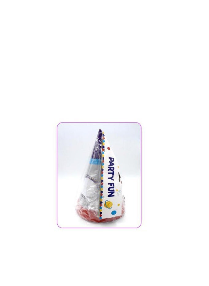 PARTY FUN 9-Inch Happy Birthday Paper Hats Vibrant Multicolor Celebration Edition Set of 6 Pcs  - Image 3