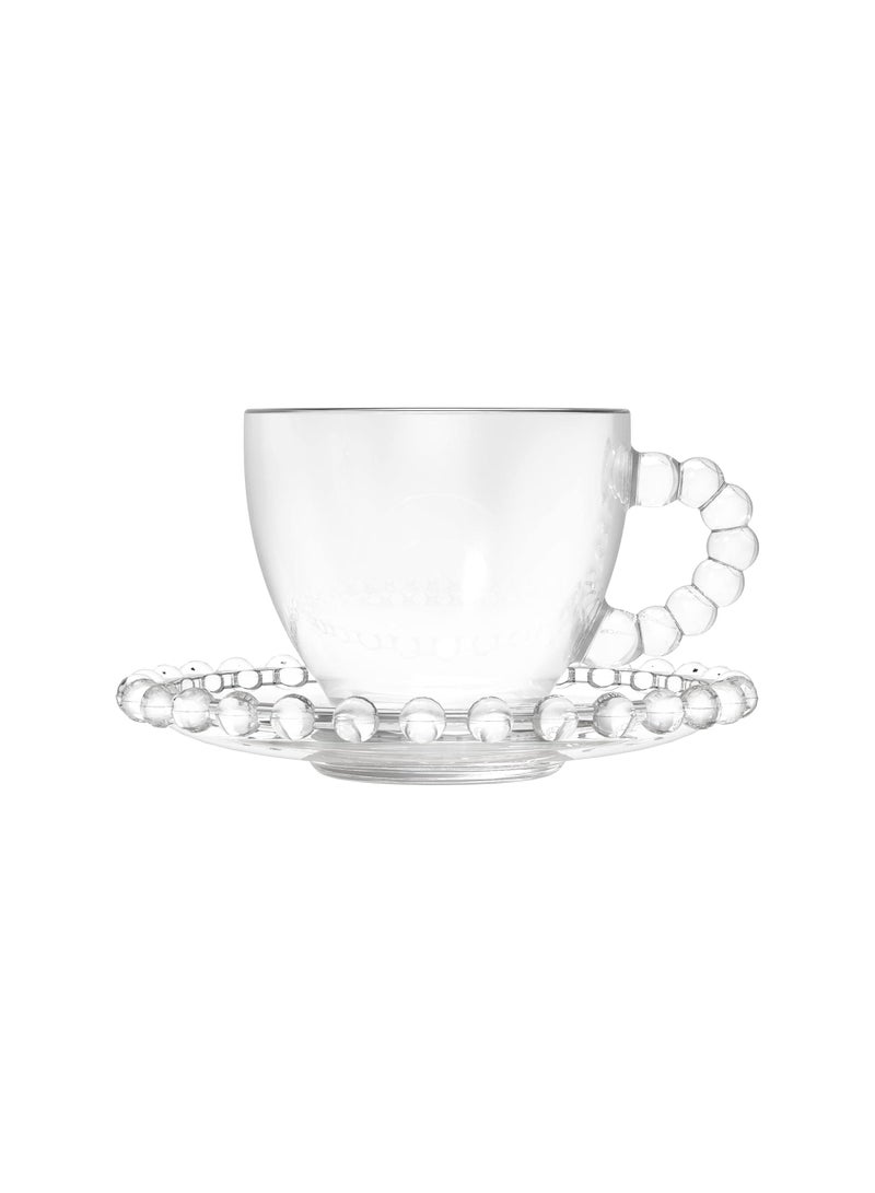 Tea Mug Set of 6 Mugs + Bubbly Serving Plates - Image 2