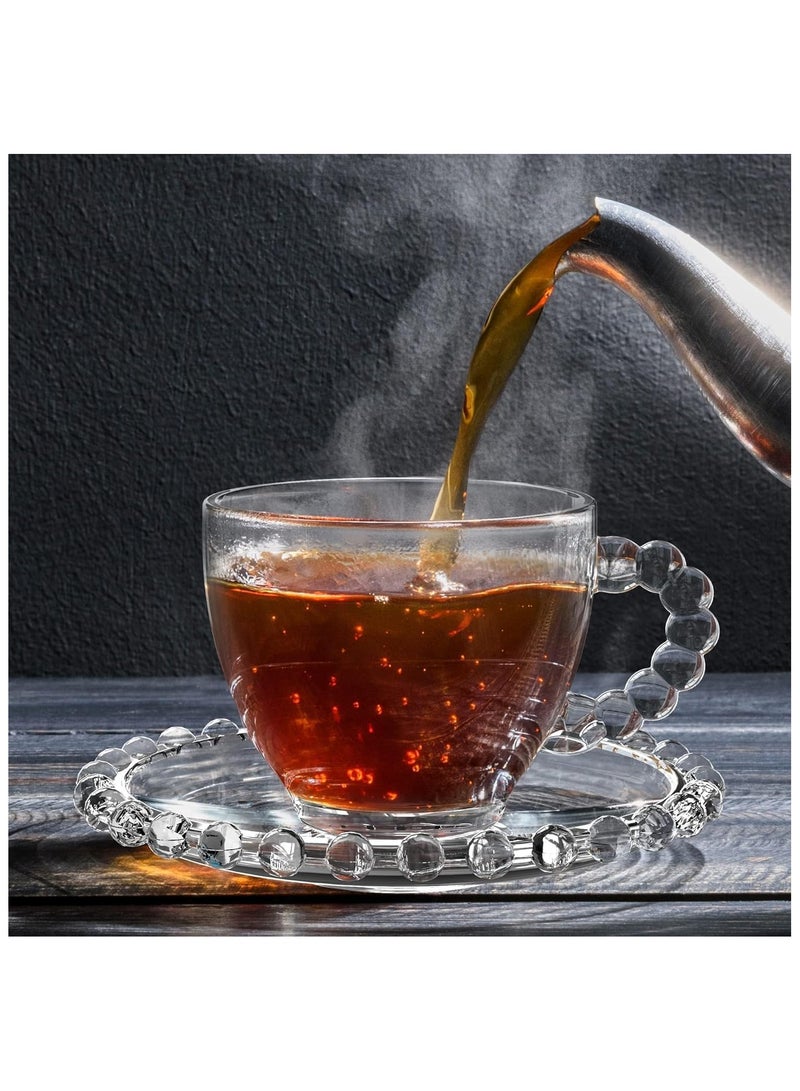 Tea Mug Set of 6 Mugs + Bubbly Serving Plates - Image 3