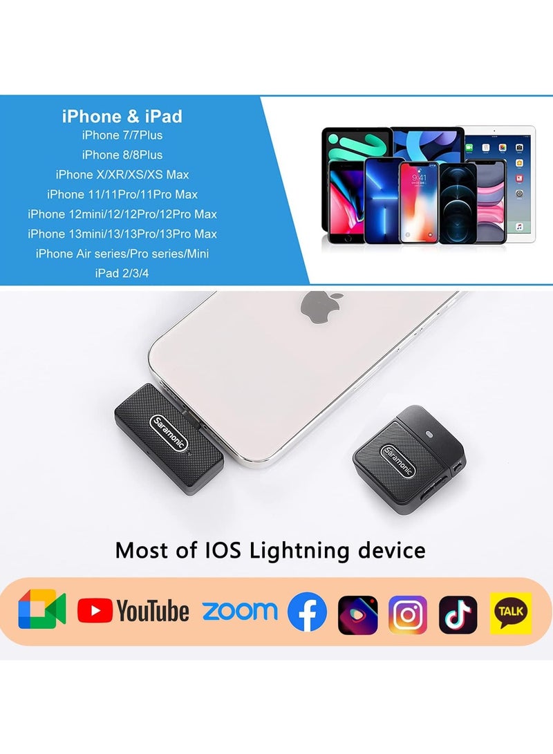 Saramonic Saramonic Blink100 B4 Wireless Lavalier Microphones for iPhone iPad 2.4GHz Plug & Play Lapel Clip-on Mic With Noise  - Image 2