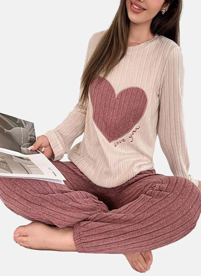 يونيكي Mauve Printed Pyjamas & Top
