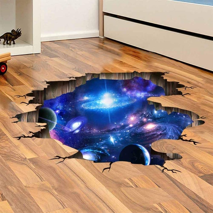 BLUE PURPLE GALAXY WALL DECALS REMOVABLE STICKERTHE ART MAGIC 3D MILKY WAY DREAMSCAPE HOME DECOR 4 SHEETS
