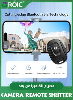 GROIC مجموعة مكونة من 2 جهاز تحكم عن بعد للكاميرا لهواتف iPhone والهواتف الذكية التي تعمل بنظام Android، زر تحكم عن بعد لاسلكي للهاتف يعمل بتقنية البلوتوث لالتقاط الصور ومقاطع الفيديو  - Image 2
