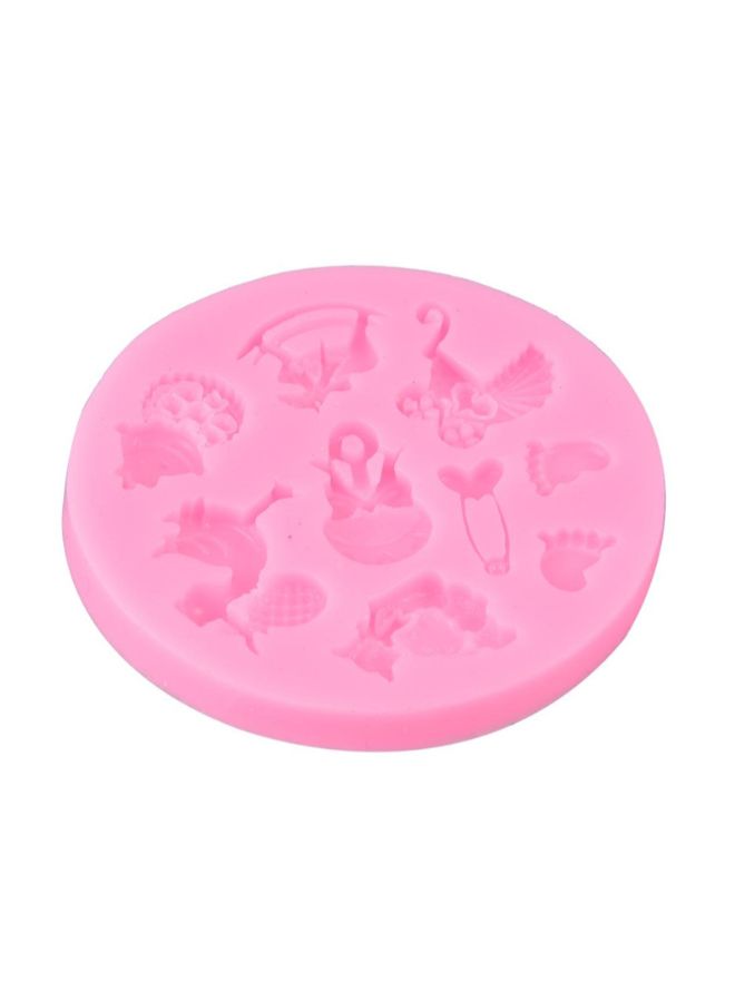 بولن لايف قالب شوكولاتة وكعك مصنوع من السيليكون المقاوم للالتصاق بتصميم حيوانات وأطفال وردي - Image 5