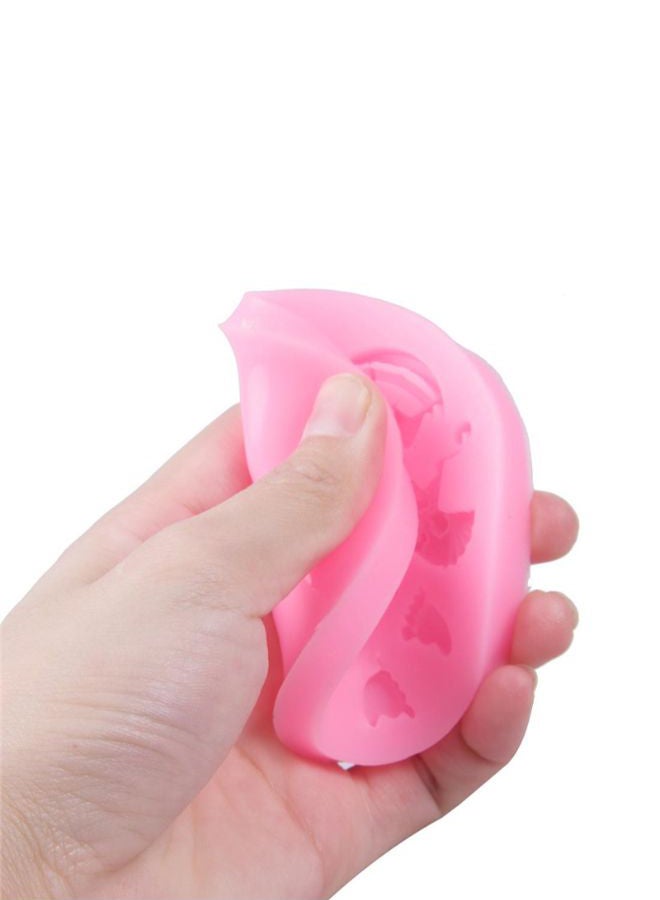 بولن لايف قالب شوكولاتة وكعك مصنوع من السيليكون المقاوم للالتصاق بتصميم حيوانات وأطفال وردي - Image 3