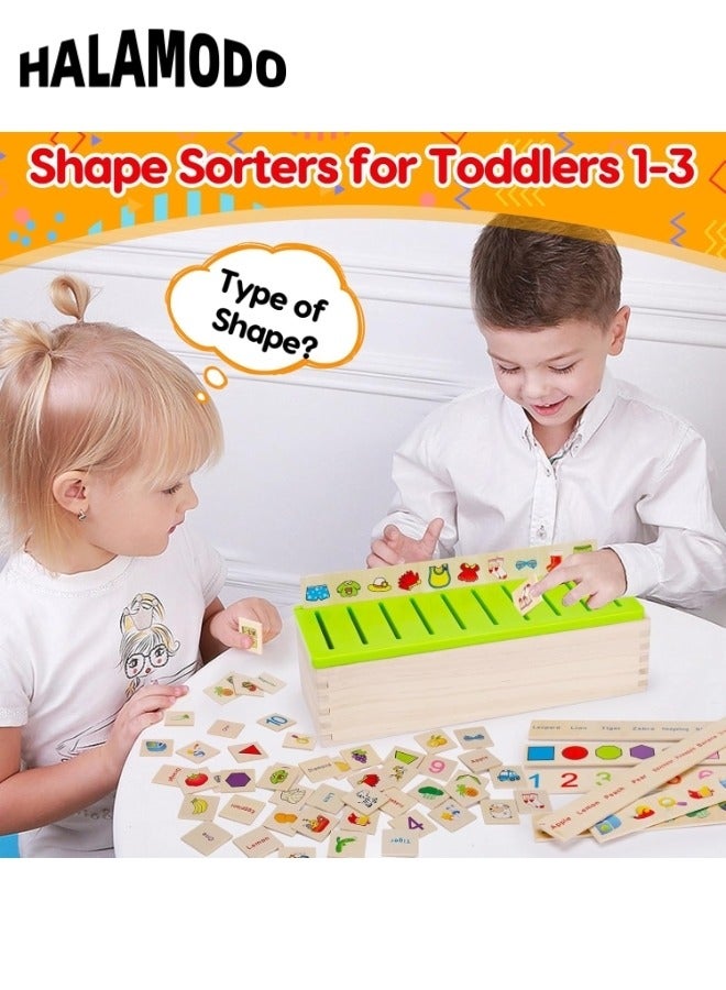 Halamodo Wooden Montessori Toys for Kids Toddler Preschool Toys Color Shape Matching Sorting Box Preschool Learning Activities Sensory Bin Autism Puzzles Great Gift for 1-3 Boys Girls - Image 5