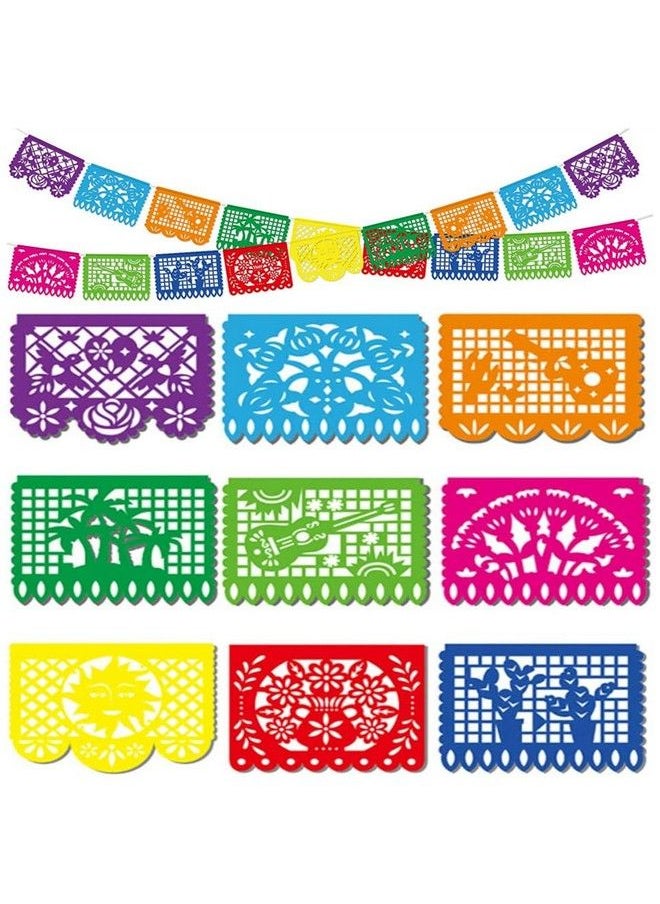 DomeStar - Mexican Party Banner 18 Feet Plastic Fiesta Banner Cinco De Mayo Dia De Los Muertos Decor Day Of The Dead Papel Picado Decorations Mexican Fiesta Garland For Mexican Party Supplies - Image 1