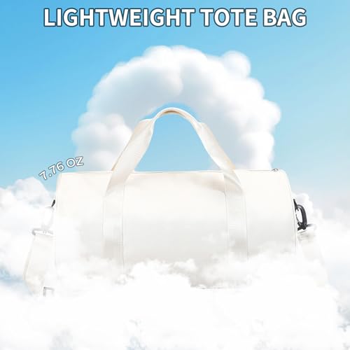 W WINTMING Mini Gym Bag for Women Small Duffle Bag Mini Gym Tote Bag Sport Bag for Yoga Swimming Dance (White) - Image 5