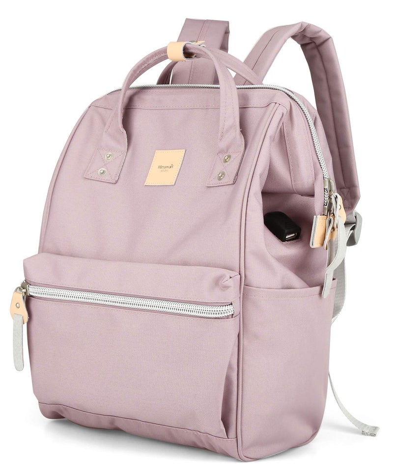 Himawari Laptop Backpack, Stylish Eco-Friendly Canvas, 11"x16"x6.3", Large Capacity, Multi-Functional with USB Port, Padded Back Panel, Adjustable Shoulder Straps - Image 3