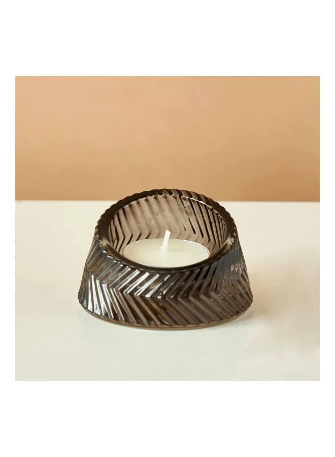 LIFESTYLE Textured 2-Piece Glass Candleholder Set