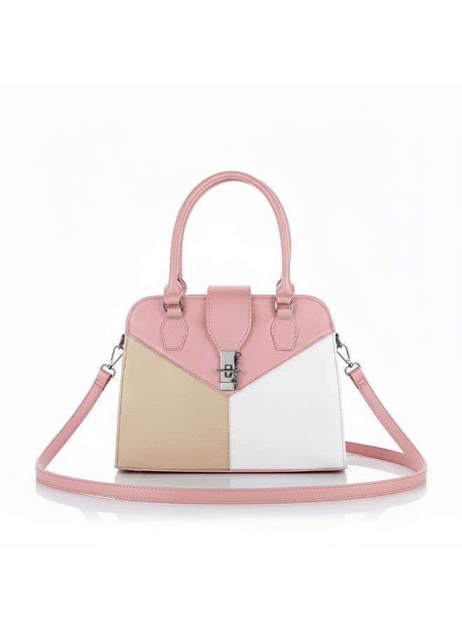 Women’s Handbag and Crossbody – pink with Multicolor Design and Elegant Style - Image 1