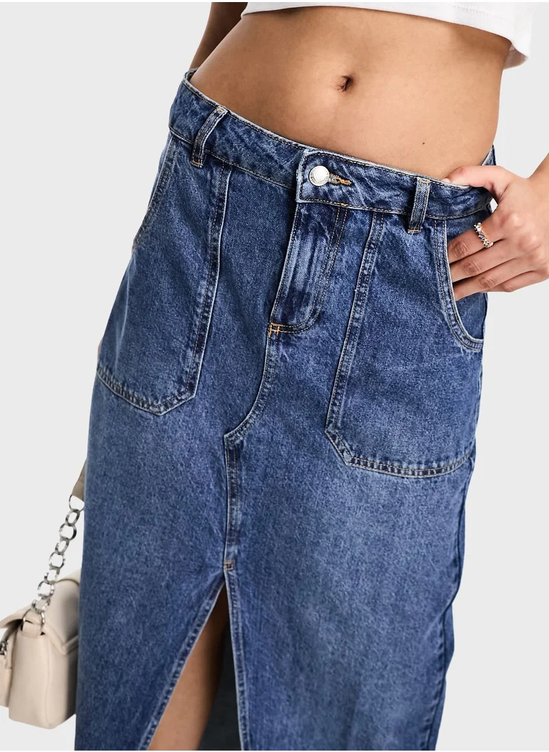 Miss Selfridge Pocket Detail Front Slit Skirt