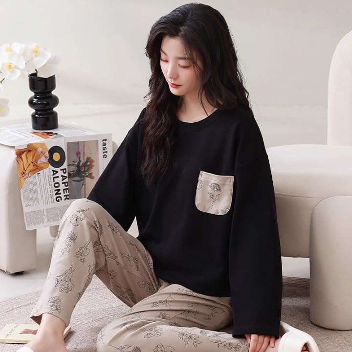 Celary Korean Style Women’s Night Suit - Cute Printed Pajama Set with Half Sleeve Top & Pants - Soft Cotton Loungewear - Image 4